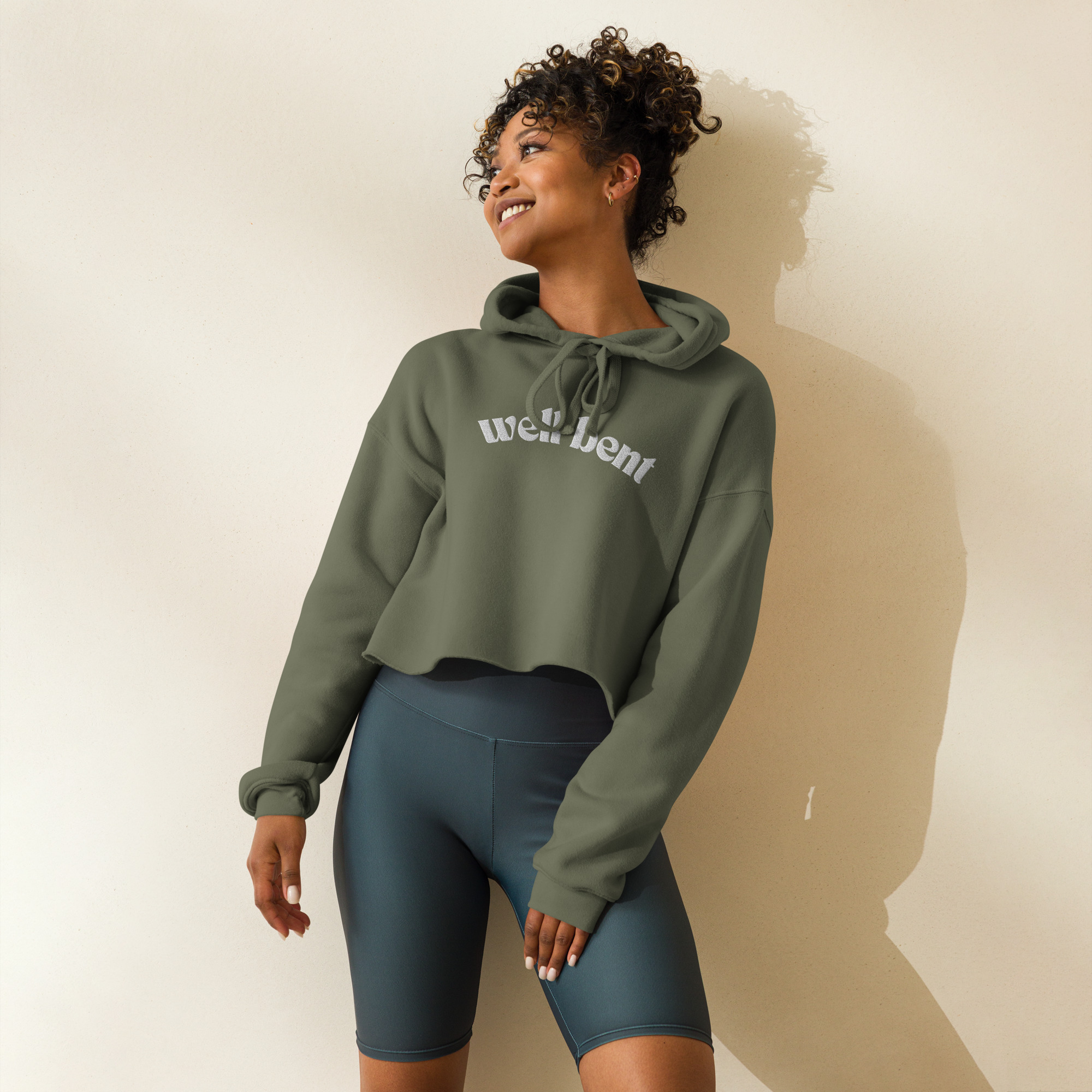 Cropped Hoodie — Olive